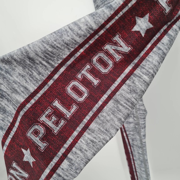 Terez x Peloton Varsity Crop Heathered Gray Activewear Leggings Small - Picture 3 of 7